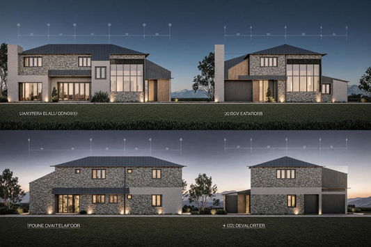 Chalet Americano 352m2 con planos en PDF y DWG editables en AutoCAD, descarga inmediata. Para proyectos de obra de casas y viviendas para promotoras inmobiliarias. Planos de casas modernas, arquitectura venguardista.