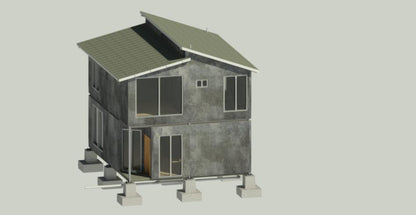 '84m2 Casa Techo Encontrado - Planos BIM y AutoCAD para ejecutar
