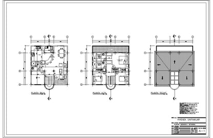 128m2 Casa -  Planos de Casas Editables