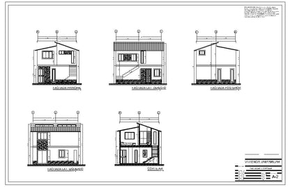 '84m2 Casa Techo Encontrado - Planos BIM y AutoCAD para ejecutar