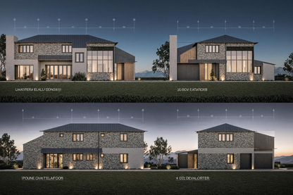 Chalet Americano 352m2 con planos en PDF y DWG editables en AutoCAD, descarga inmediata. Para proyectos de obra de casas y viviendas para promotoras inmobiliarias. Planos de casas modernas, arquitectura venguardista.