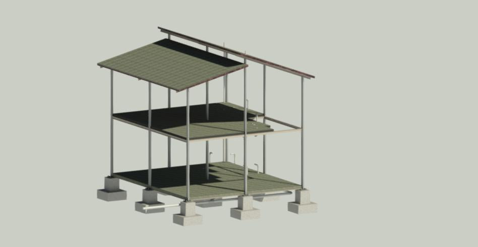 '84m2 Casa Techo Encontrado - Planos BIM y AutoCAD para ejecutar