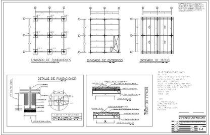 '84m2 Casa Techo Encontrado - Planos BIM y AutoCAD para ejecutar