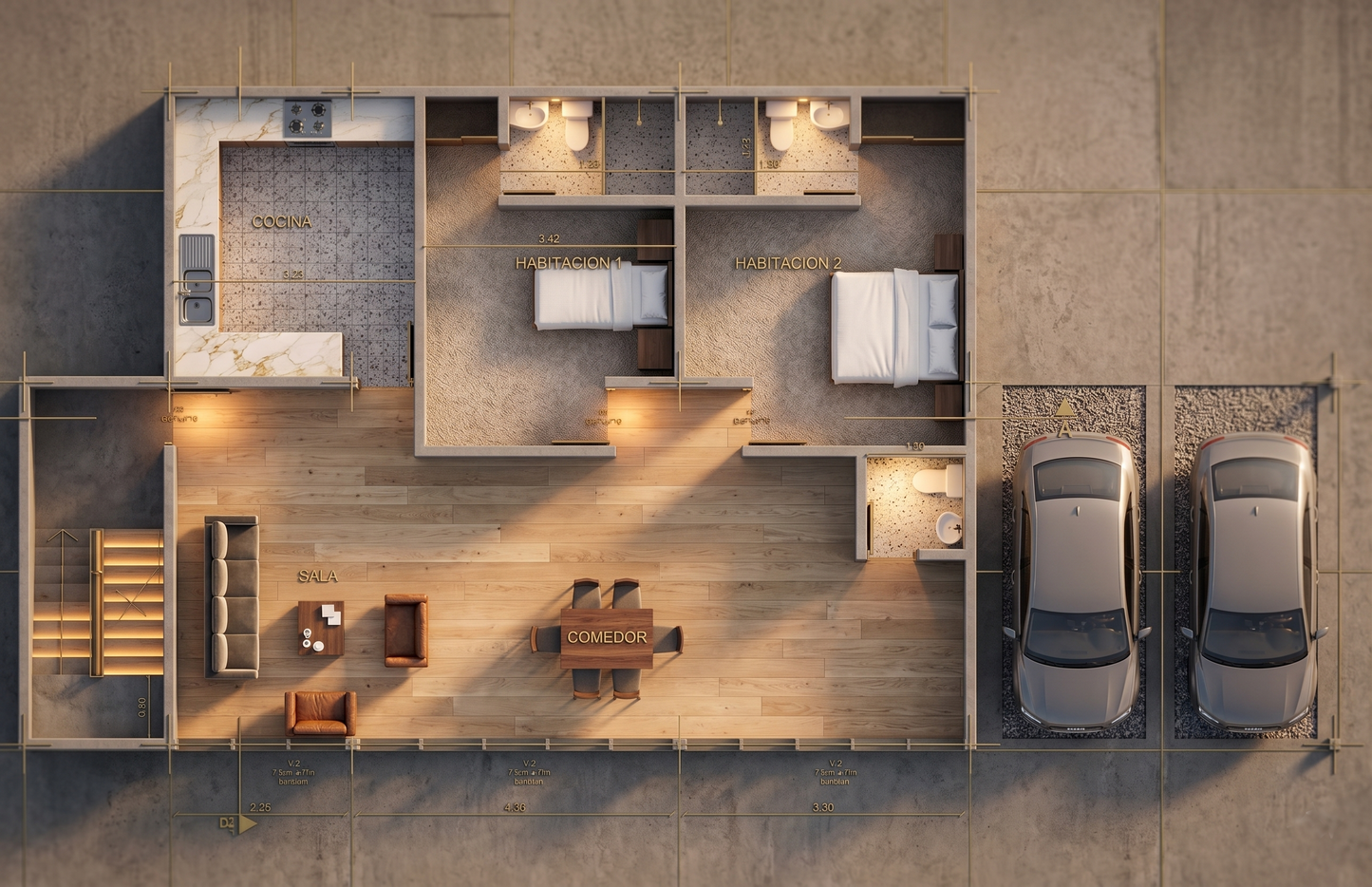 345m2 Mansión - Planos de Casas Editables