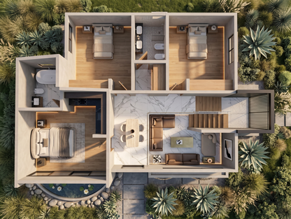 166m2 Casa C - Planos de Casas Editables