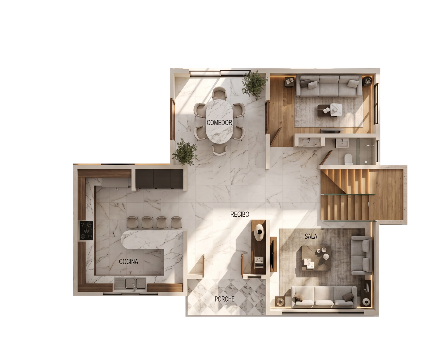 166m2 Casa D - Planos de Casas Editables