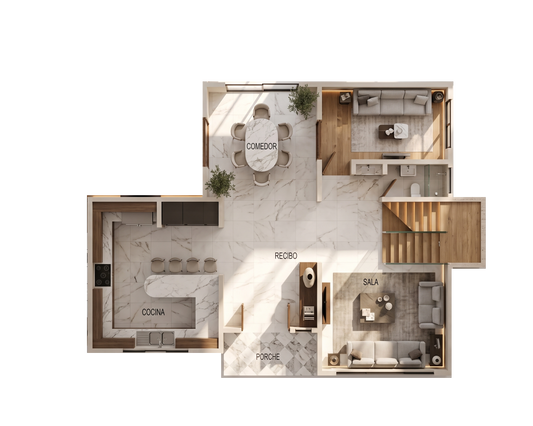 166m2 Casa D - Planos de Casas Editables
