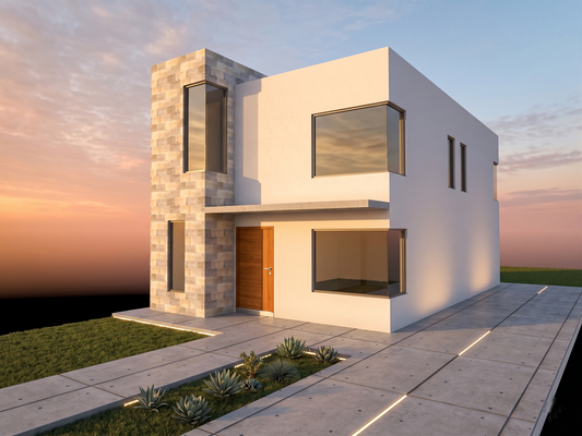 140m2 Casa E - Planos Editables