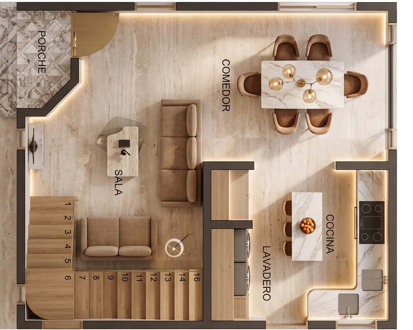 '84m2 Casa Colonial - Planos de Casas Editables