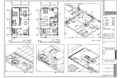 Planos de casas para descargar en Autocad y PDF, incluyen proyecto completo, calculos estructurales, memorias descriptivas, arquitecturas, estructura metalica, ingenieria completa, instalaciones sanitarias y electricas, Casas Modernas, Planos de Planta, Habitaciones, Baños.