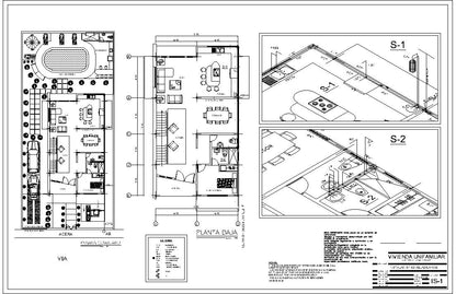 Planos de casas para descargar en Autocad y PDF, incluyen proyecto completo, calculos estructurales, memorias descriptivas, arquitecturas, estructura metalica, ingenieria completa, instalaciones sanitarias y electricas, Casas Modernas, Planos de Planta, Habitaciones, Baños.
