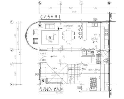 Planos de casas para descargar en Autocad y PDF, incluyen proyecto completo, calculos estructurales, memorias descriptivas, arquitecturas, estructura metalica, ingenieria completa, instalaciones sanitarias y electricas, Casas Modernas, Planos de Planta, Habitaciones, Baños.